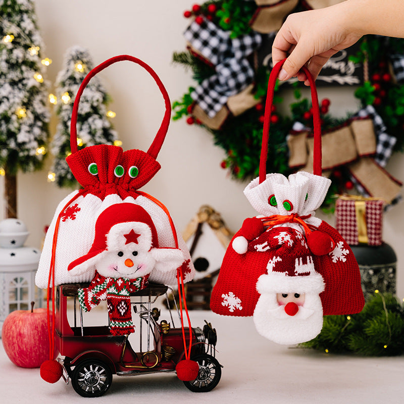 Christmas decoration products, apple bags, creative cartoon Christmas tote bags, elderly snowman gift bags